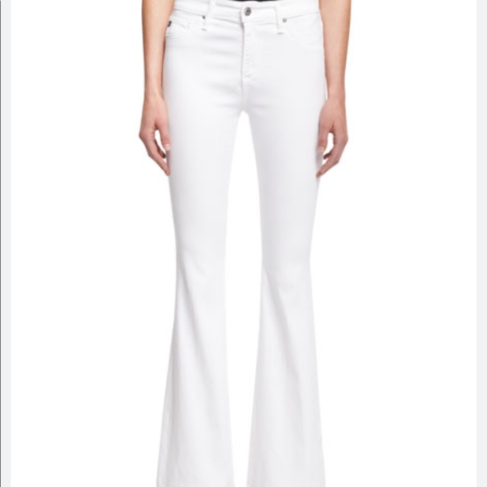 Janis Petite White Flare Jeans